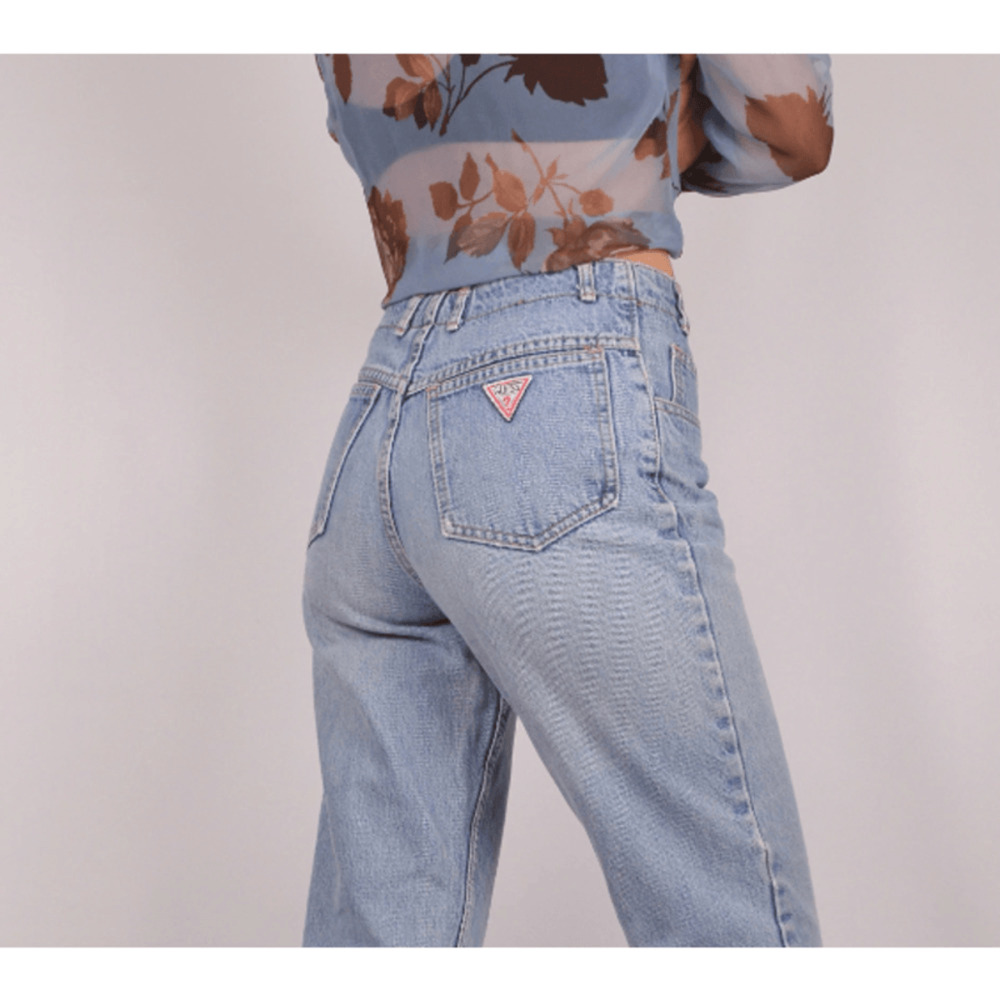 Vintage 80s Georges Marciano for Guess Light Wash High Waist Mom Jeans womens 26